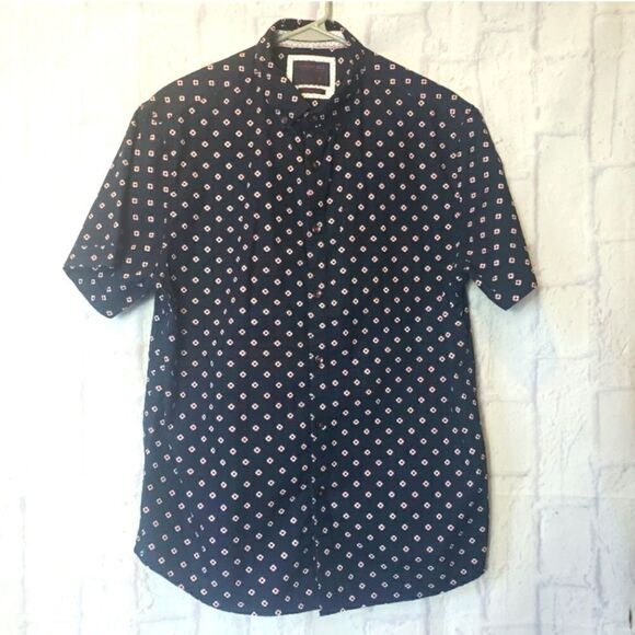 CACTUS MAN BY RICKY SINGH Nautical Print Slim Fit Button-Down Shirt Large - Picture 1 of 9